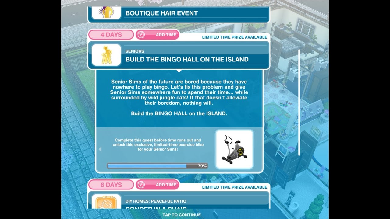 مهمة كبار السن Build the bingo hall on the island 1