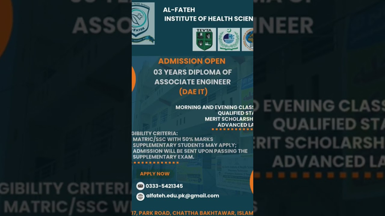 🎓 Admissions Open &ndash; Diploma of Associate Engineer (DAE IT)📍 #DAE #itdiploma #admissionsopen