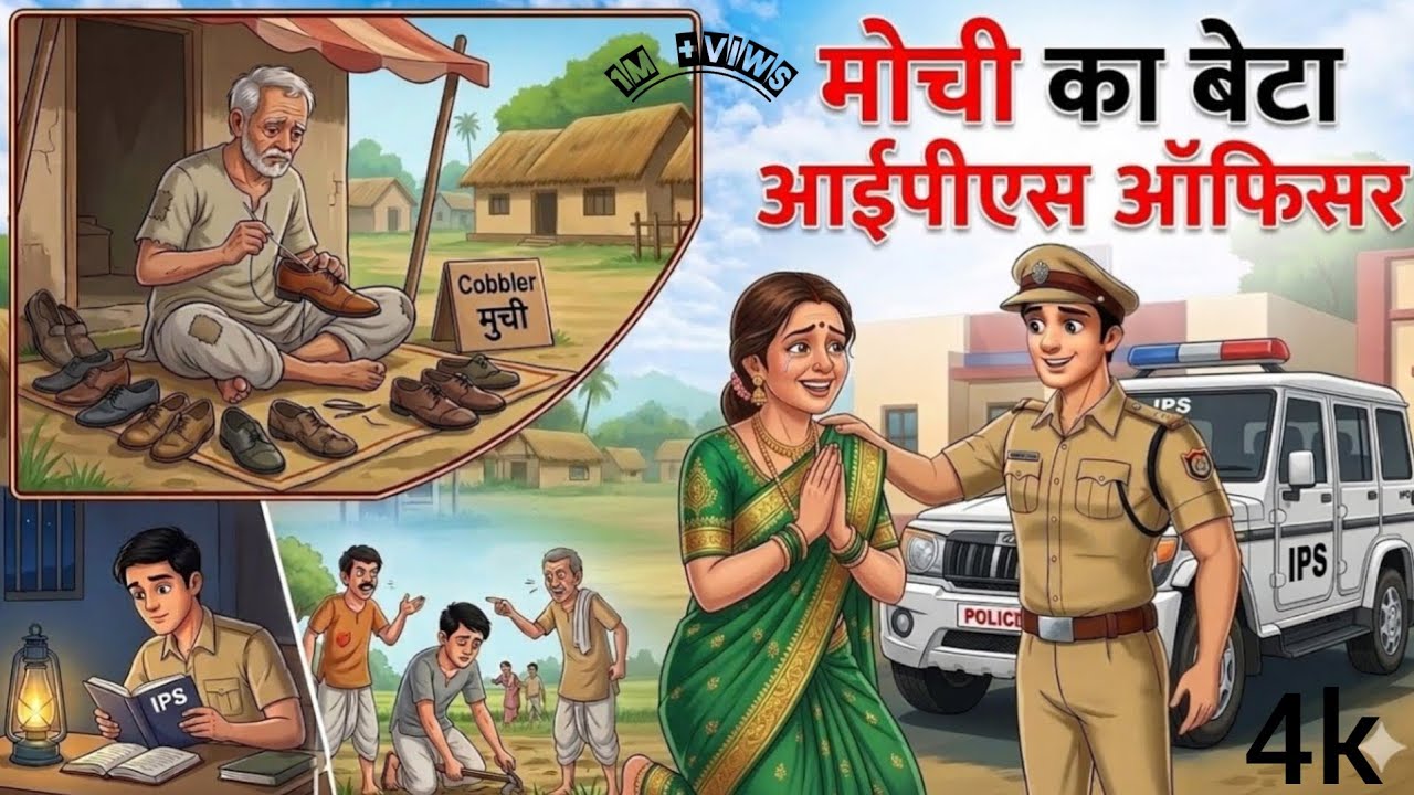 Mochi ka Beta Ban Gaya IPS Officer  |  Cartoon Story | Hindi 