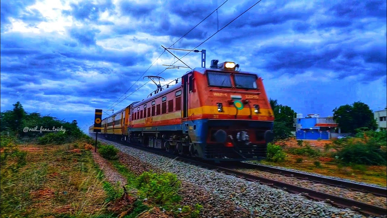 FIRST ELECTRIC LOCO RUN || TRICHY - KARAIKKUDI DEMU CHNAGED AS UTKRISHT COACHES WITH ELECTRIC LOCO