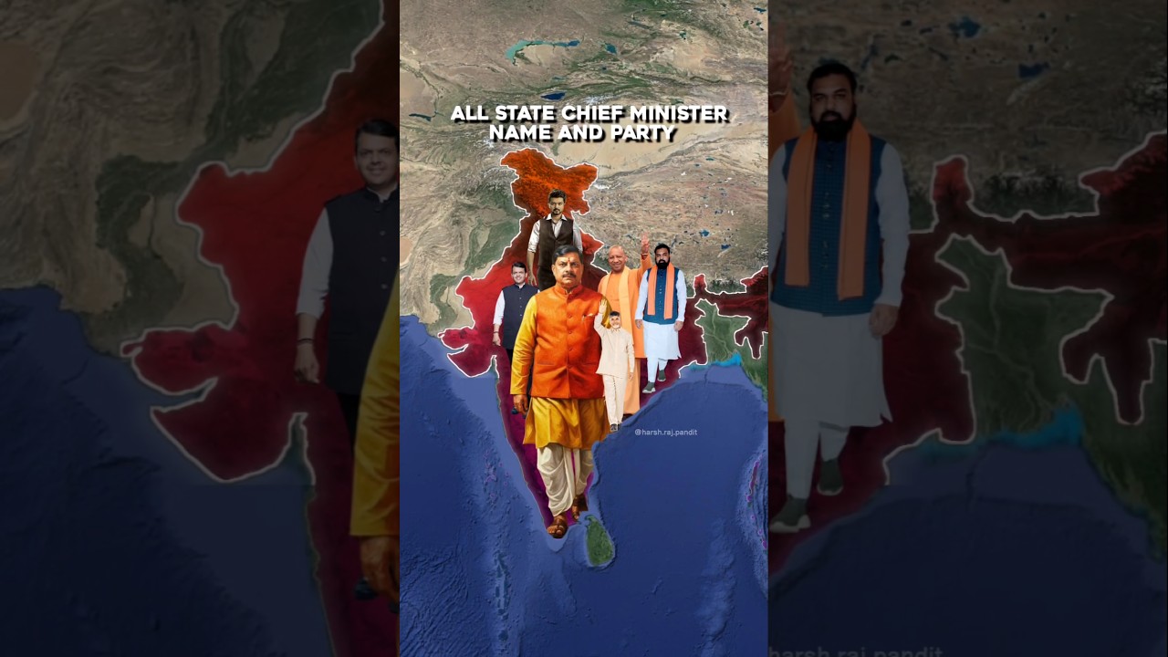 All State Chief Minister of India and Political Party Name #shorts #chiefminister