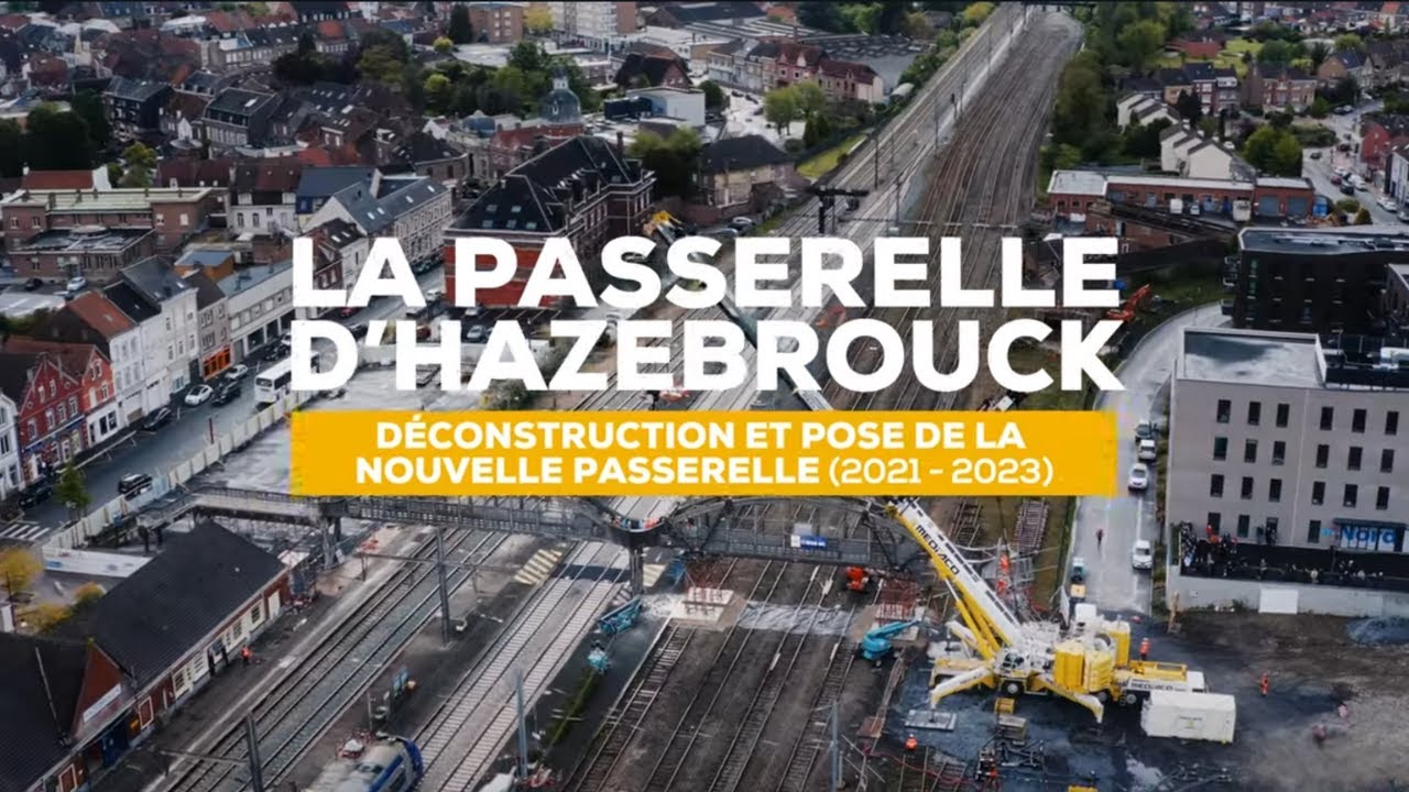 Chantier de la nouvelle passerelle d'Hazebrouck