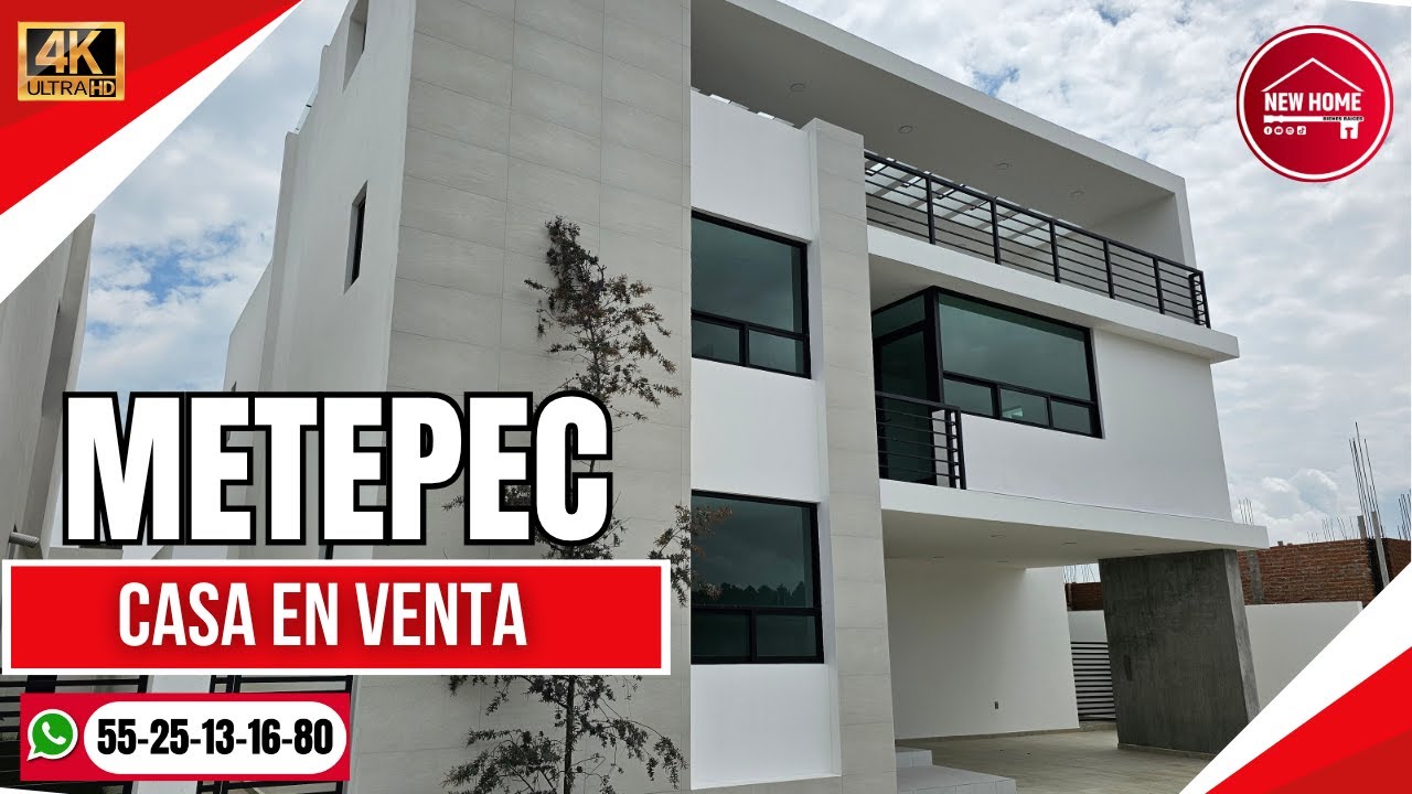 CASA MODERNA CON 5 RECAMARAS EN METEPEC, MODELO EXCLUSIVO