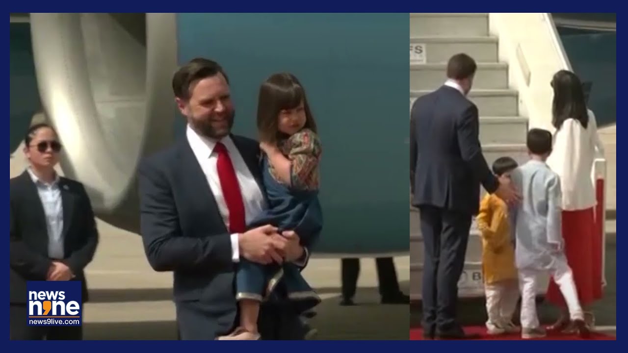 JD Vance and Family Arrive in Delhi for First Official Visit to India | News9