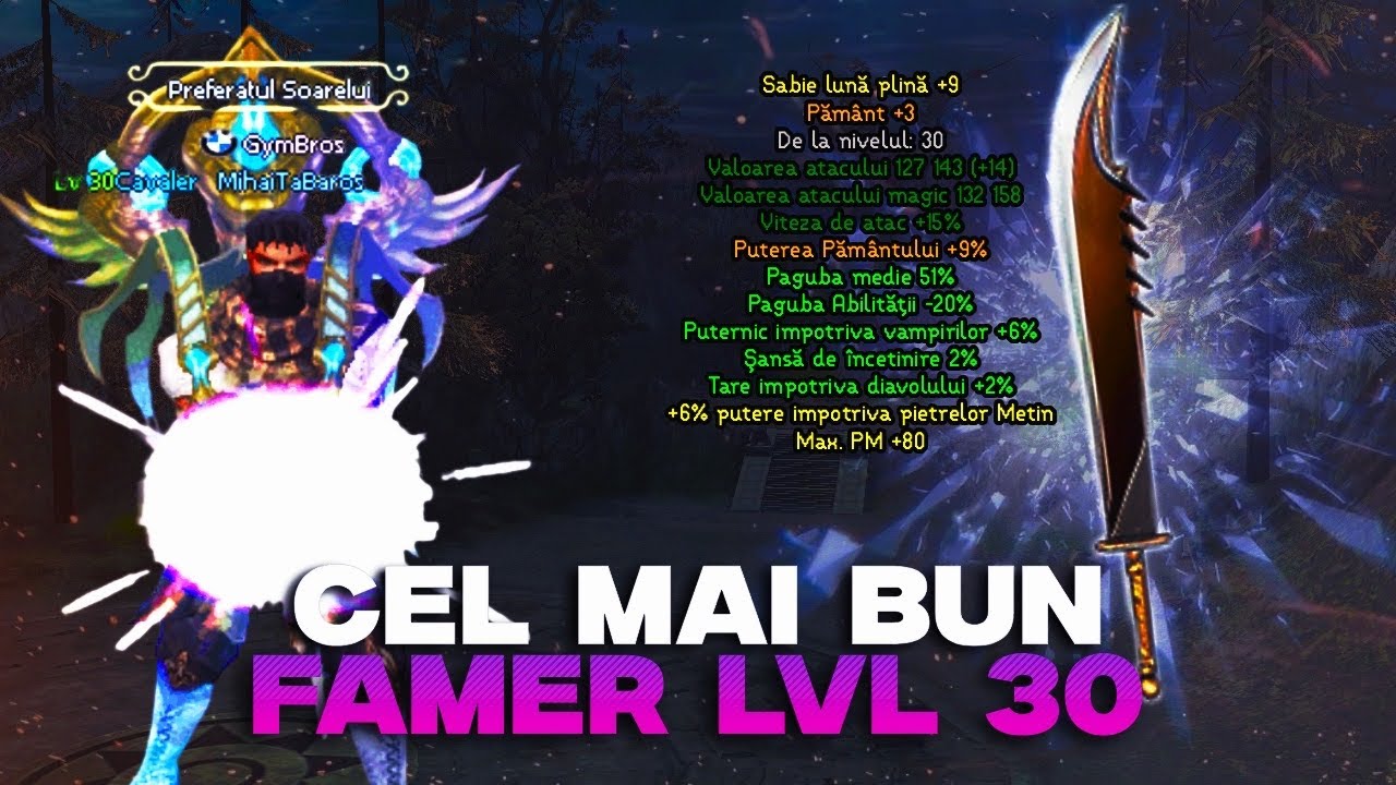 Metin2RO : Warrior nivel 30 cu cel mai bun set PvM &icirc;n acțiune (1000 woni)