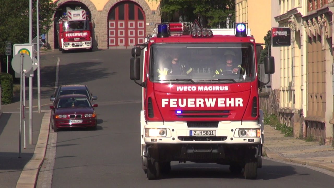 HLF 20/16 + DLK 23/12 + LF 16/12 Feuerwehr Werdau + LF 10/6 Feuerwehr Langenhessen (ohne SoSi)