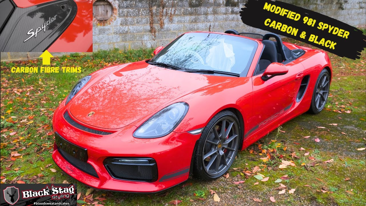 Модифицированный Porsche 981 Spyder с карбоновыми вставками и глянцево-чёрным кузовом — Porsche MODS