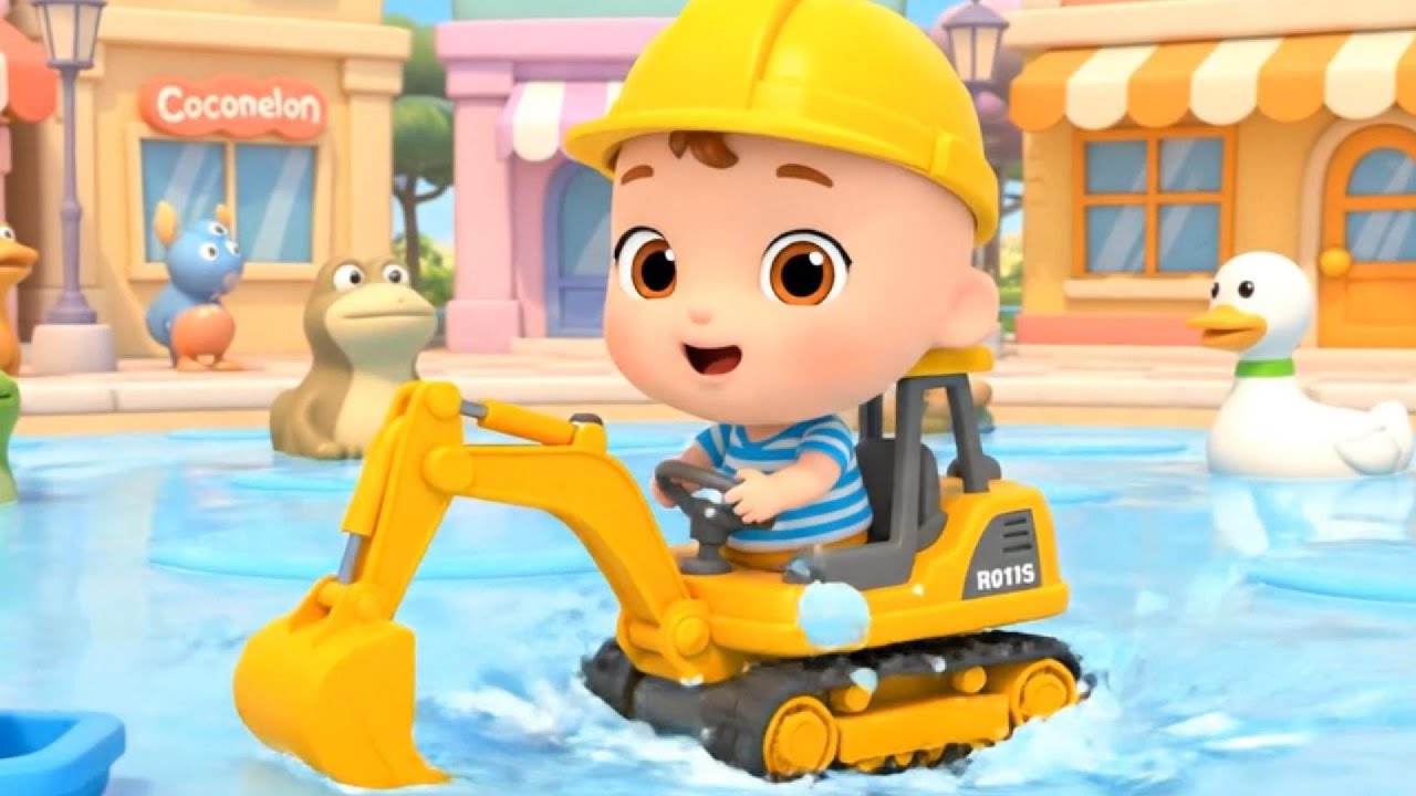Little Digger on the Farm | Fun 3D Cartoon Construction Song for Kids 🚜🐮