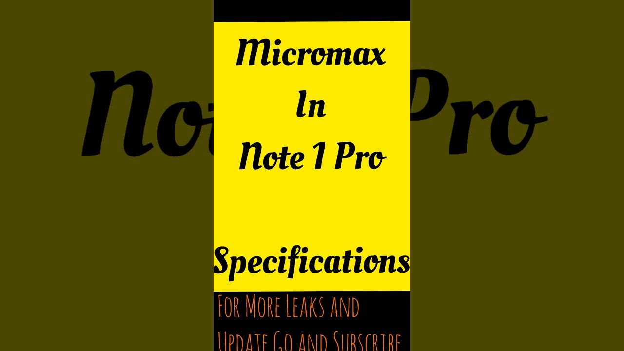 Micromax IN Note 1 Pro