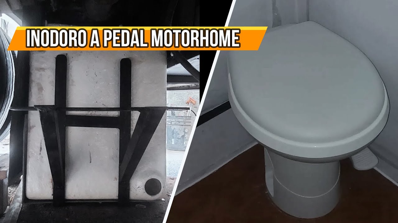Colocacion Inodoro a Pedal por Gravedad con Camara Septica de Fibra de Vidrio para MOTORHOME Agrale