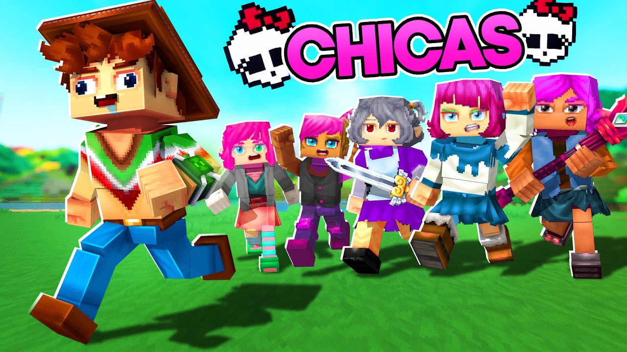 Hytale: 5 CHICAS vs 1 CHICO... 🩷💙🔪 SILVIOGAMER vs 5 ASESINAS en HYTALE SPEEDRUN
