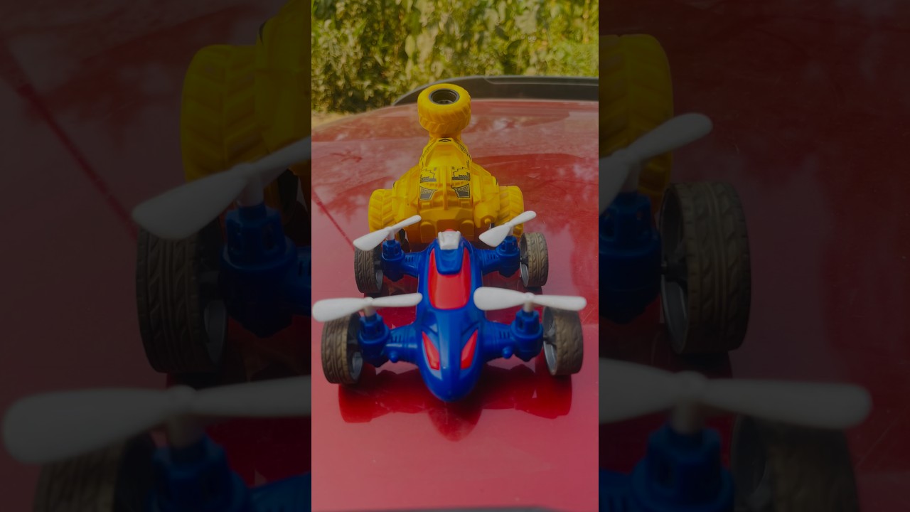 Remote control yellow STUNT toy car unboxing and glass ramp racing. #remotecontrol #shorts #rc