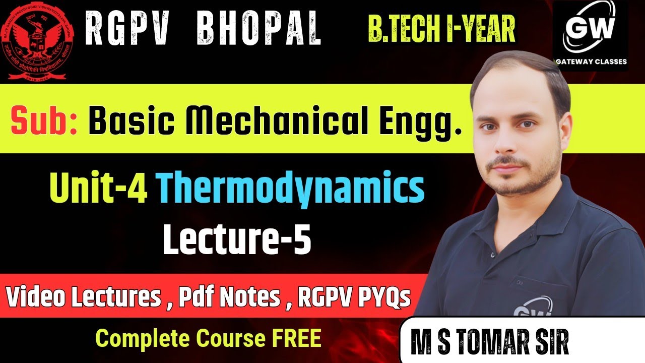 Lec-5 II Unit-4 II Thermodynamics II  Basic Mech. Engg. II BME II RGPV II Gateway Classes