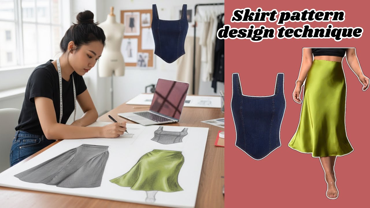 Design Instructions For Silk Skirts & Luxurious Denim Corset Tops✂️👗