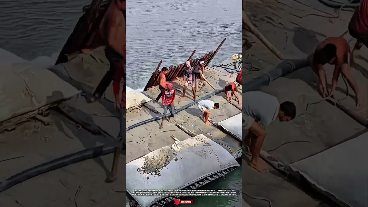 Special Tool on The Boat: Heavy Bag Deployment System for Marine Construction #marines #tool #wow