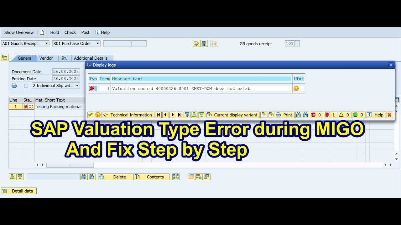 Why SAP Shows Valuation Type Error in MIGO & How to Solve It : SAP Explained ( MIGO - Error Posting)