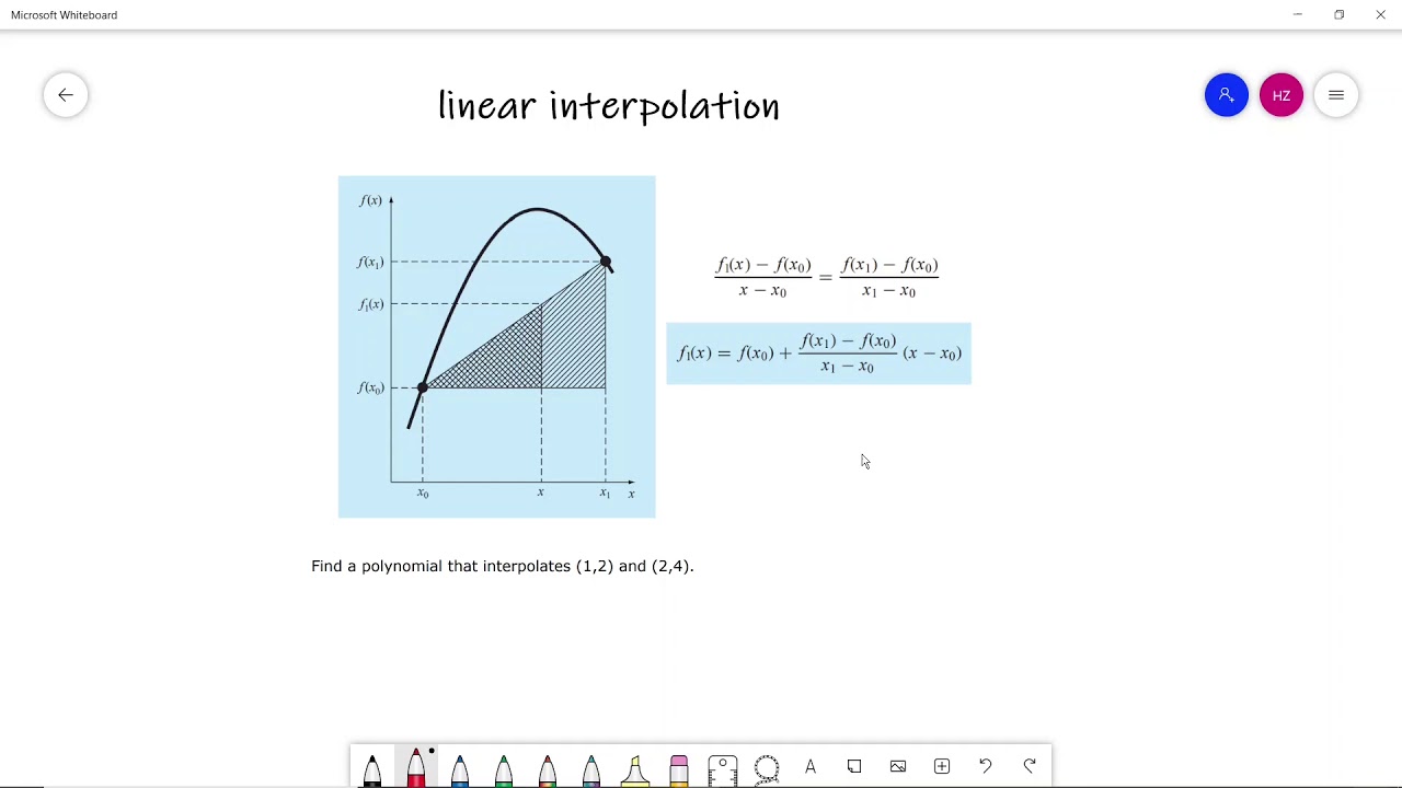 linear interpolation - تحليل عددي