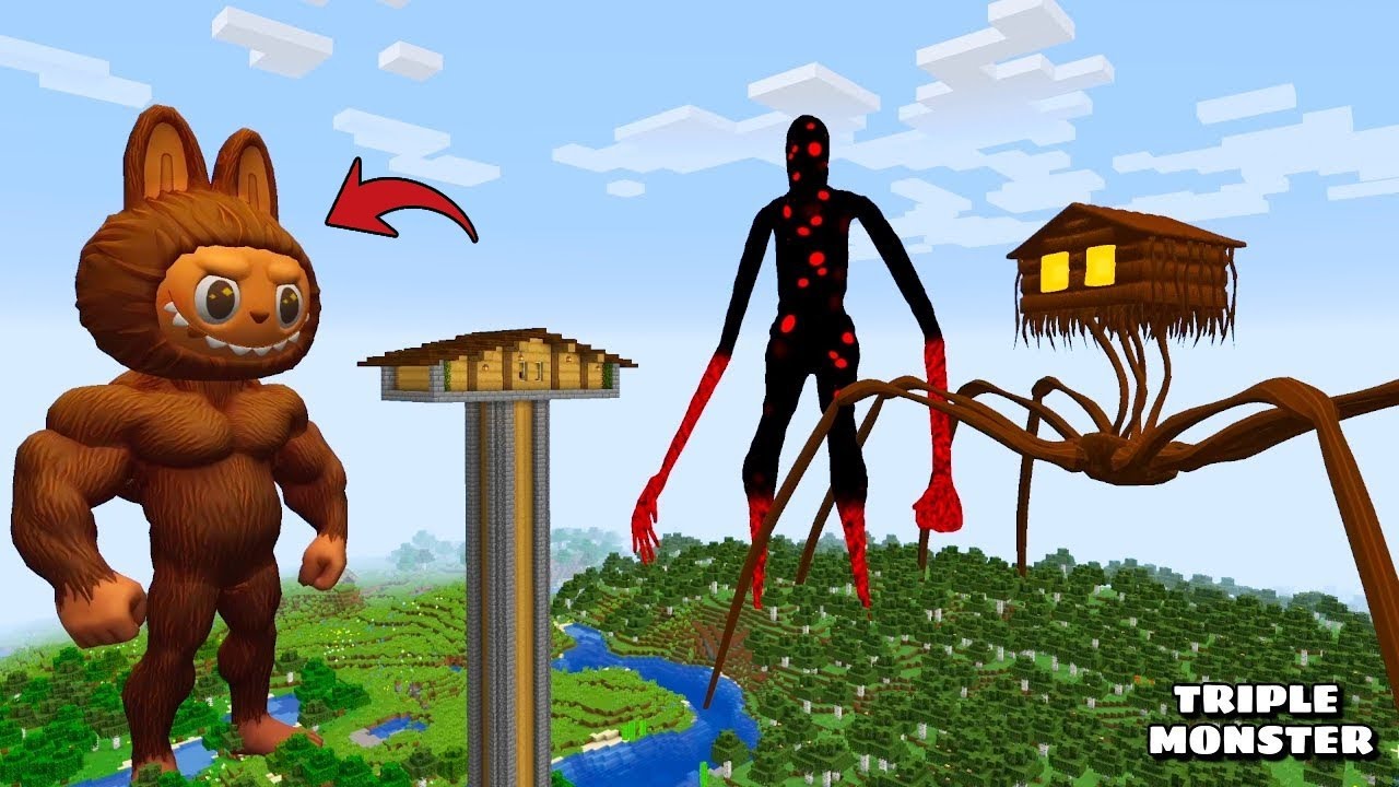 i Found Scariest SHIN LABUBU, HOUSE HEAD, AND RED DOT GIANT 😱 in Minecraft | Minecraft Horror |