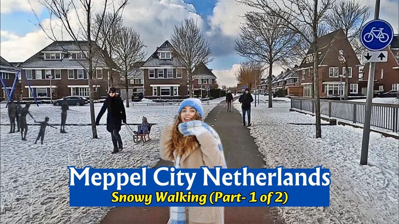 Meppel Netherlands❄️Snowy Walking Tour in Meppel City 4K | Part-1 of 2