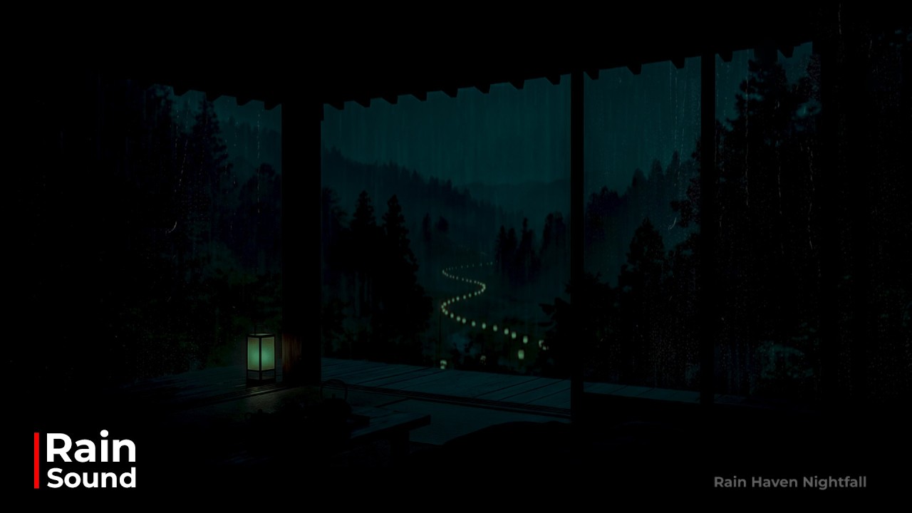 Непрерывный дождь у окна | Темная спальня, атмосфера для медитации