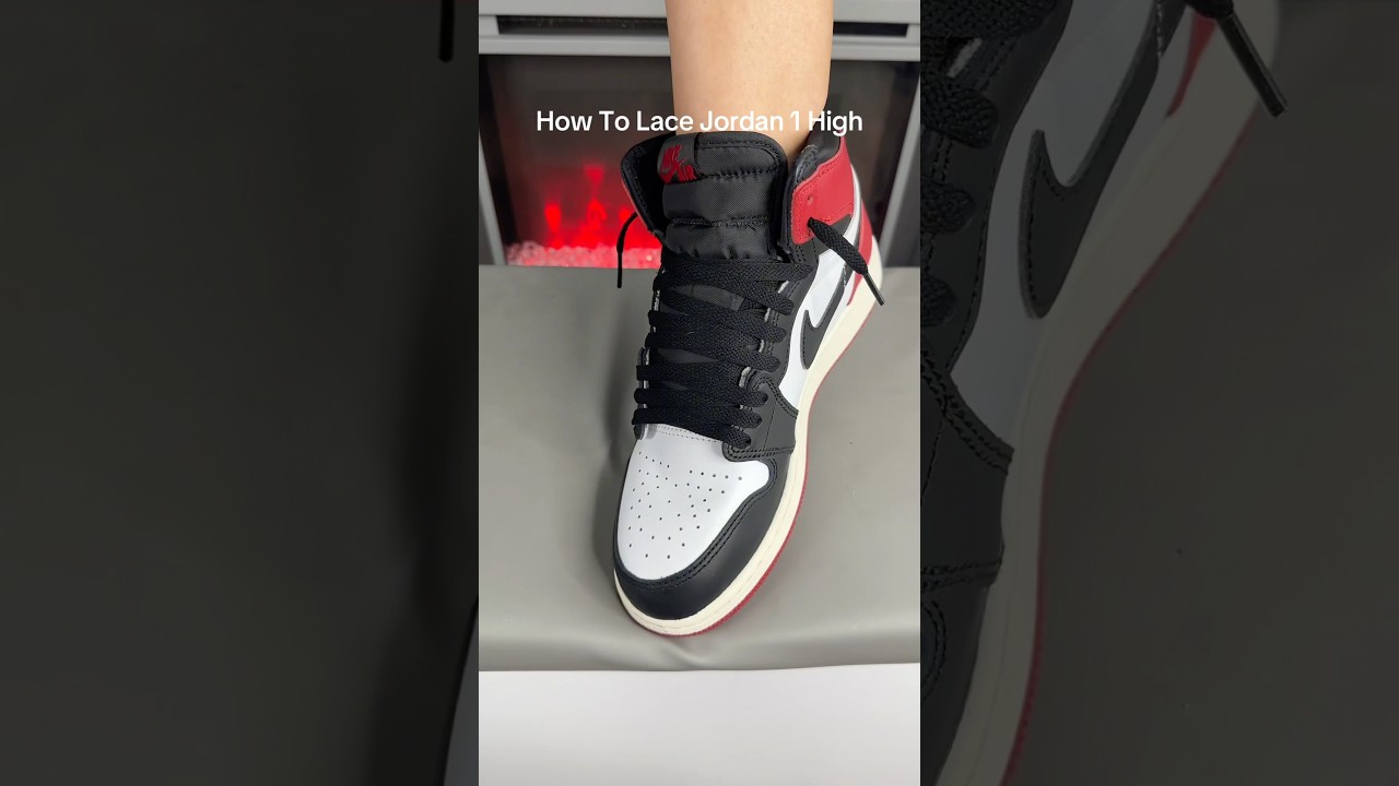 Jak sznurować buty Jordan 1s👟🔥 #jordan1blacktoe #stylsznurowania #sneakerhead #trampki #airjordan1