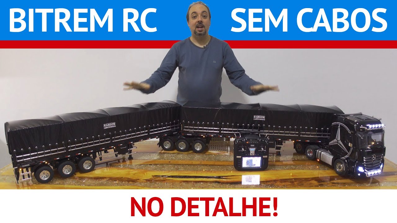 HZM - Miniatura Tamiya Caminhão Bitrem Actros com Servonaut e suas funções em detalhe