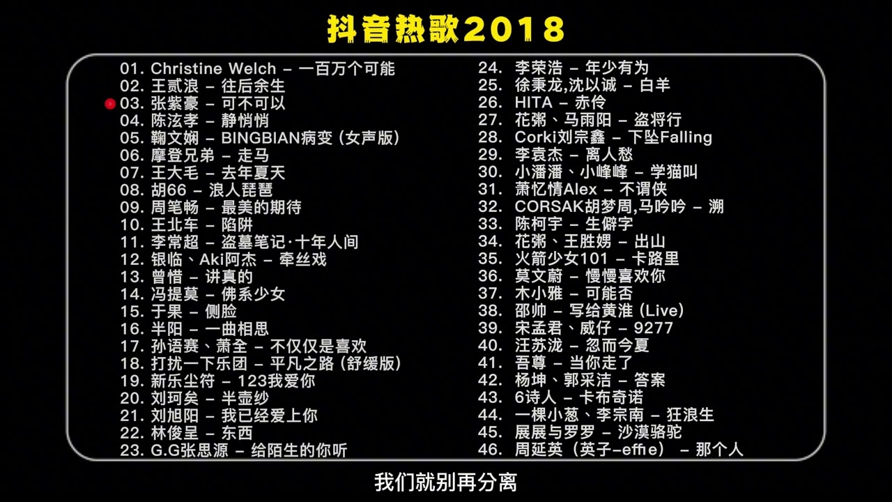 Tik Tok热歌2018抖音火过的歌曲3小时高音质连播#抖音2018年度神曲#华语乐坛2018#一百万个可能