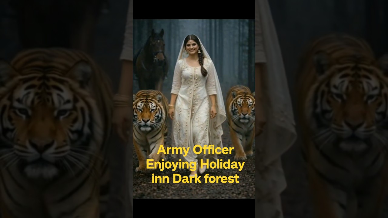Army Officer Enjoying Vacation in Dark forest 
