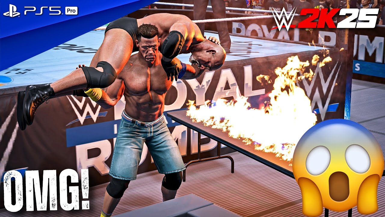 WWE 2K25 — Джон Сина против Голдберга — матч без правил на Royal Rumble | PS5 Pro [4K60]