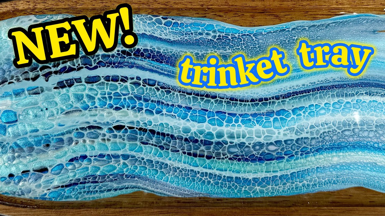NEW Trinket Tray, New Bloom Technique applications #acrylicpainting #fluidartist