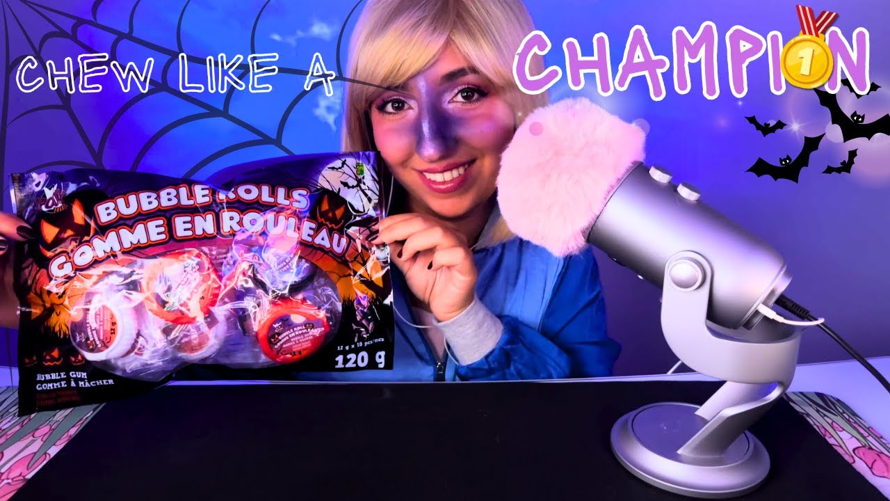 Gum Chewing ASMR | Violet Beauregard 💜 | Halloween Edition 🎃🍬