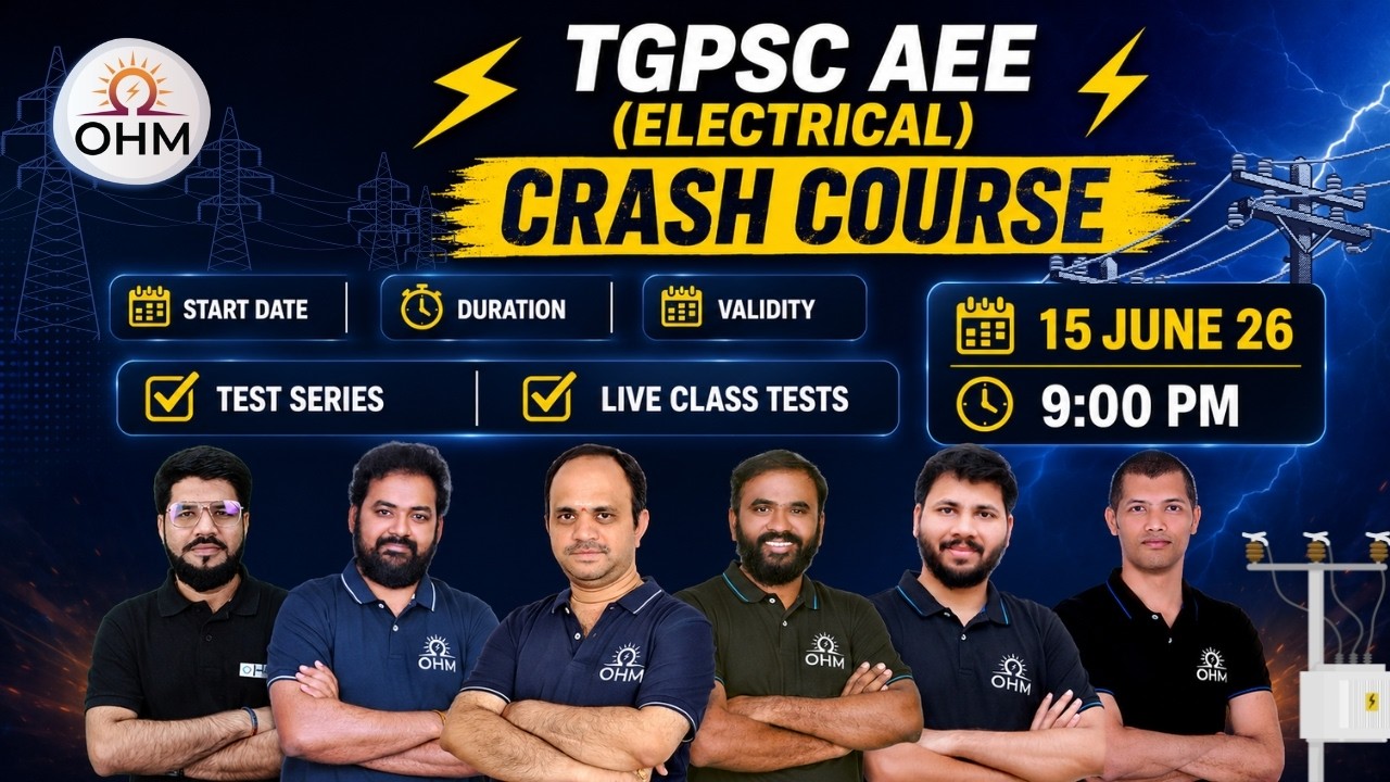 ⚡ TGPSC AEE (Electrical) Crash Course 2026 | Complete Course Details LIVE | Batch Starts 15 June