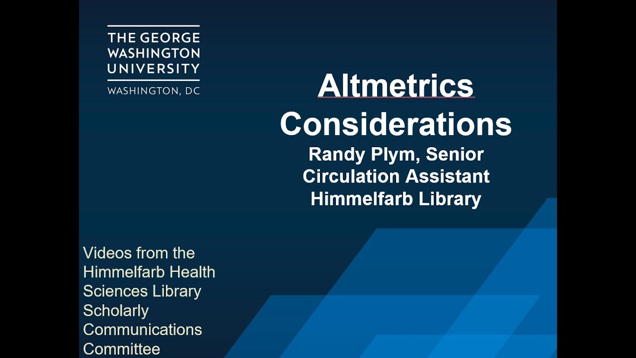 Altmetrics Considerations