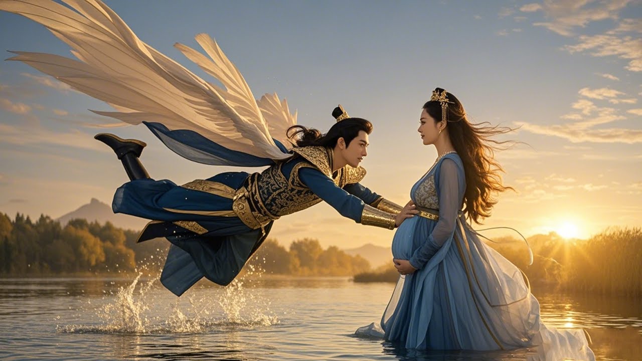 少女臨產之際險些墜湖，王爺輕功了得凌空一把抓住，保得妻兒平安  