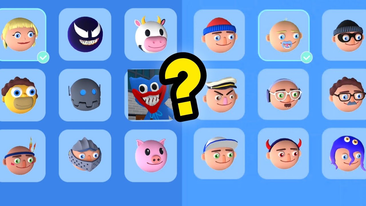 Hopping heads all characters, is there huggy wuggy?