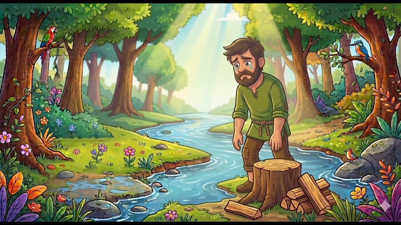 #kuttystory || 🌙Day 7|| நேர்மையான மர வெட்டிக்காரன் || The Honest Woodcutter