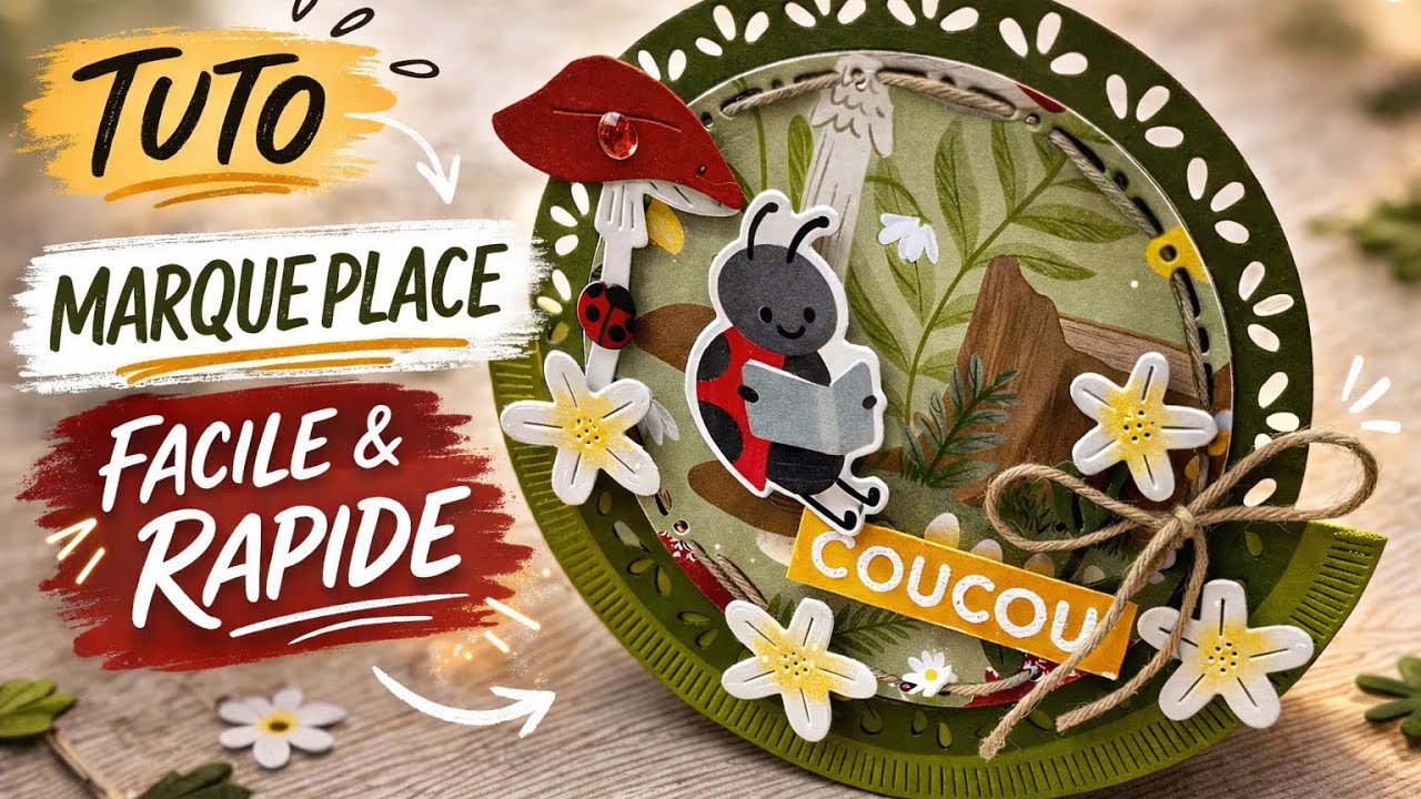 Tutoriel Scrap : Marque place simple et rapide avec la collection Stampin'Up! Jolies bestioles.