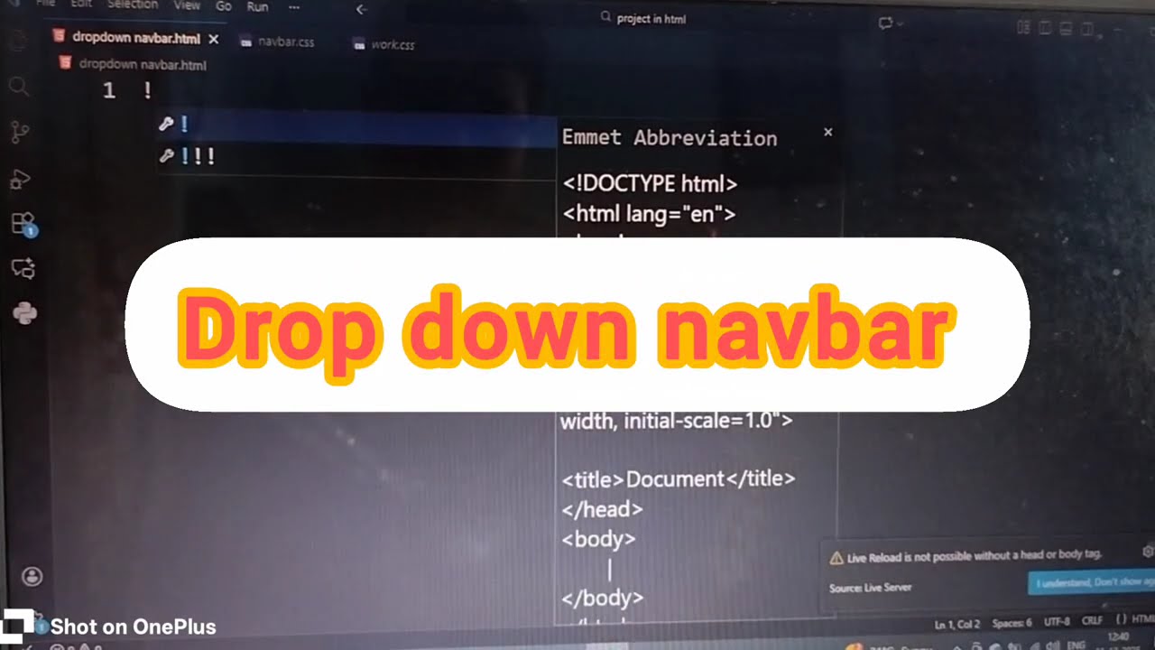 Drop down navbar html CSS | How to make a drop down menu using html and CSS 