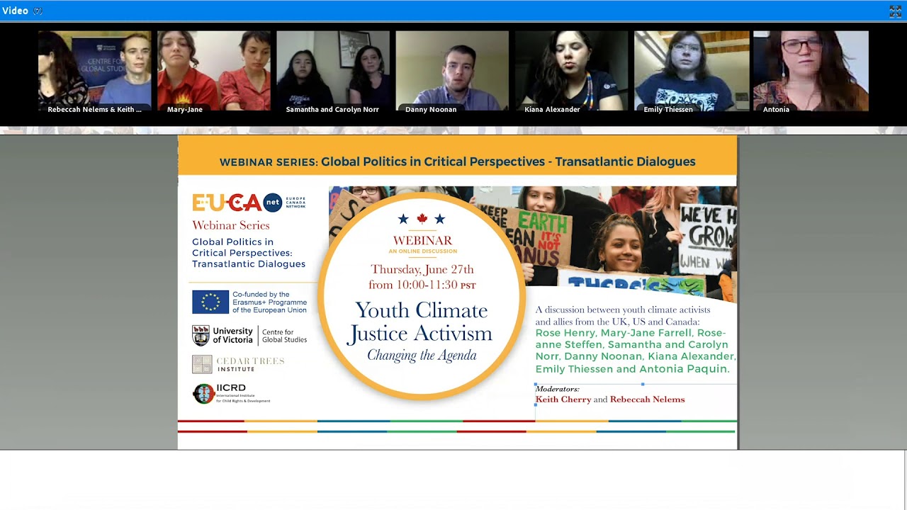 Youth Climate Justice Activism Webinar