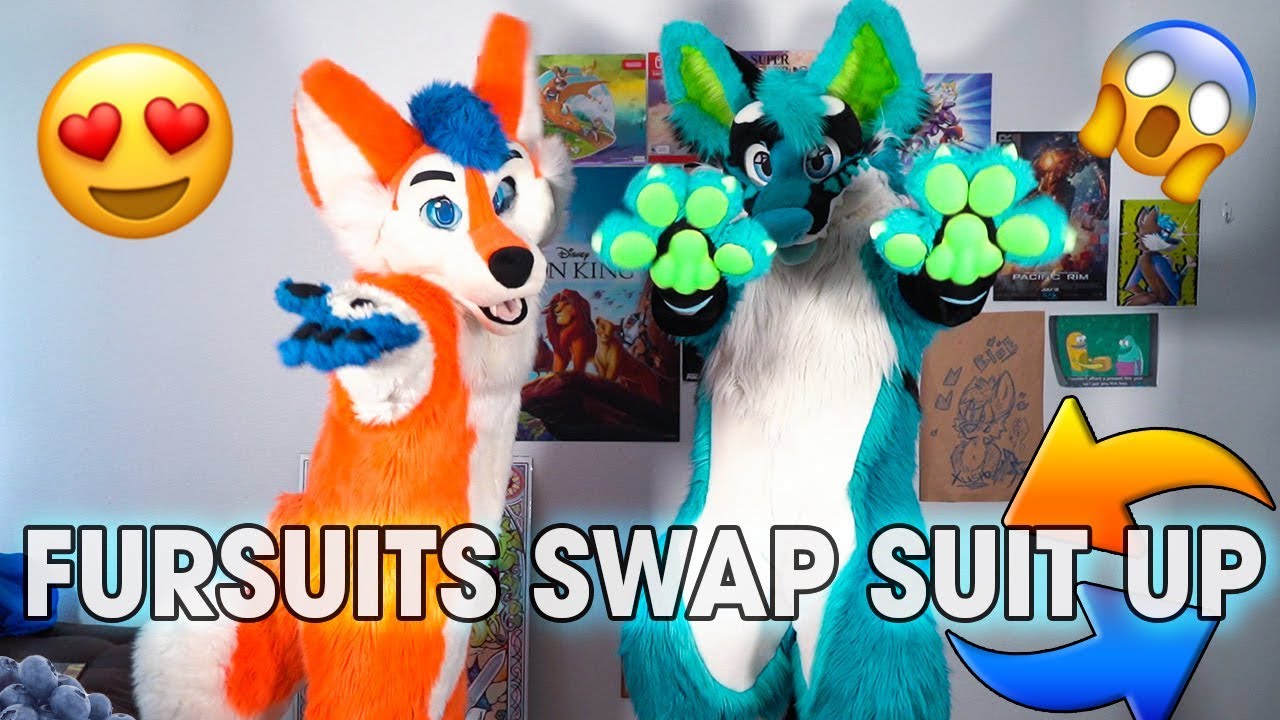 Soren and Xusho Fursuits SWAP Suit Up