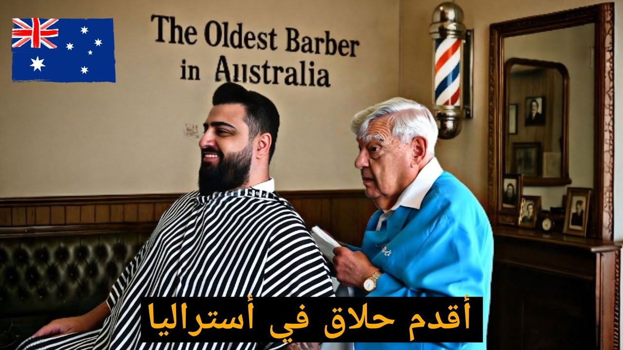 حلقت شعري عند أكبر وأقدم حلاق في أستراليا  I had my hair cut by the oldest barber in Australia.