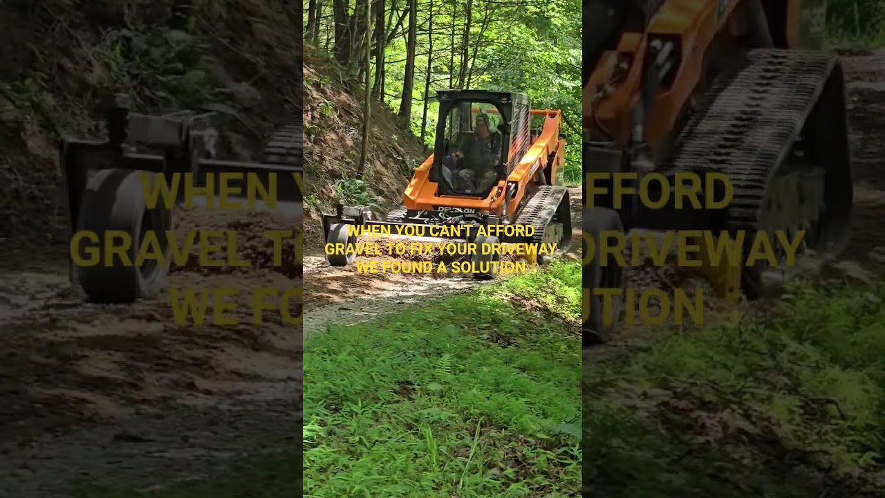 CHEAPEST WAY TO REPAIR A GRAVEL DRIVEWAY... #develon #quickattach #WNC #soilconditioner