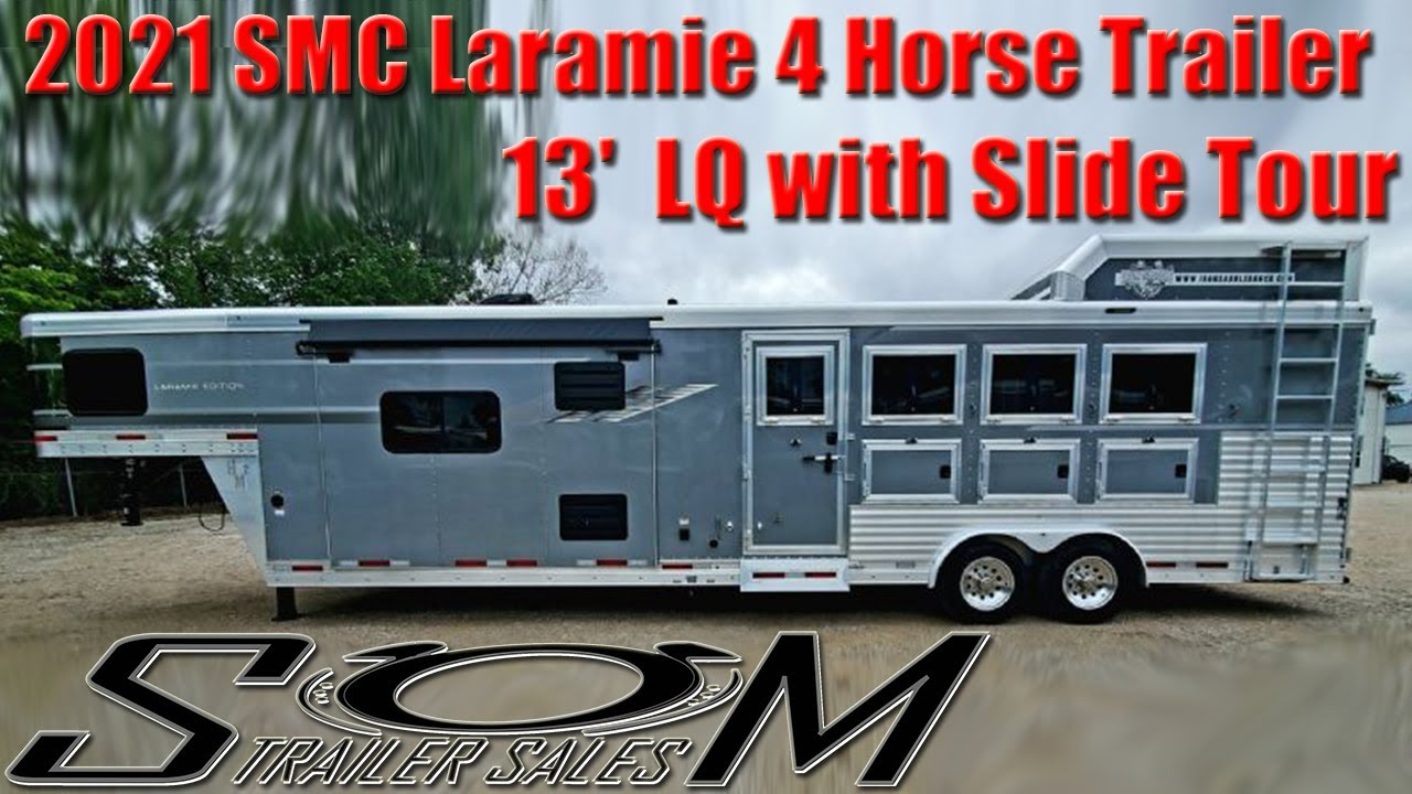 2021 SMC Laramie 4 Horse Trailer Tour | 13' LQ with Slide, 1 Owner, Priced to Sell!