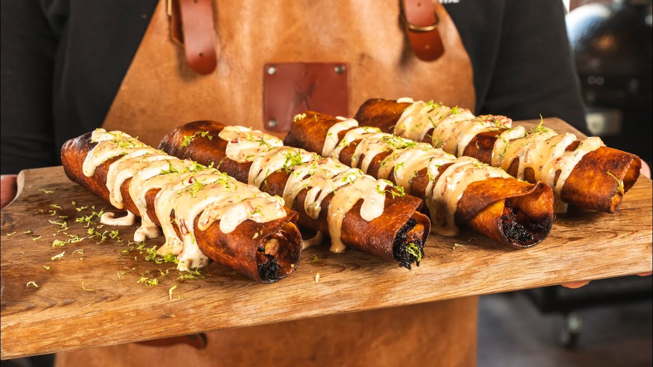 Zo maak je Pulled Chicken TAQUITOS op de Kamado | BBQ recept!🔥