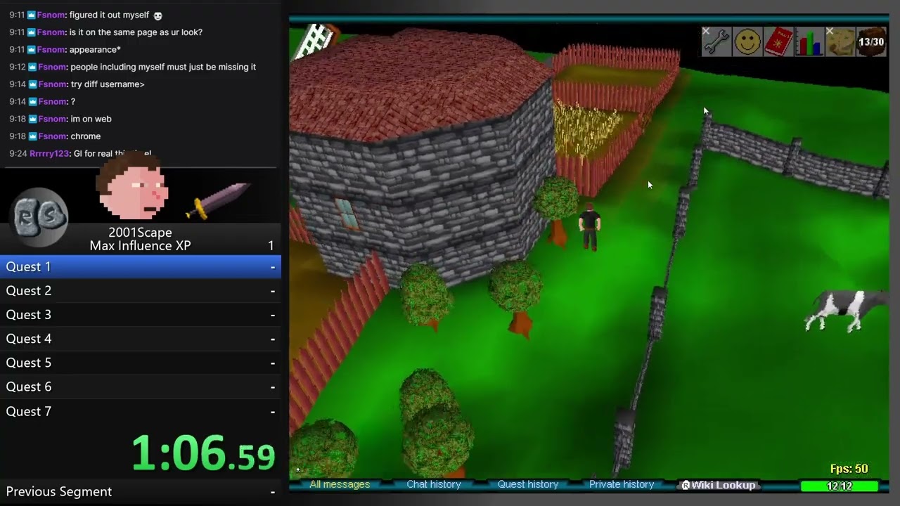 2001Scape Maximum Influence XP - Run 1