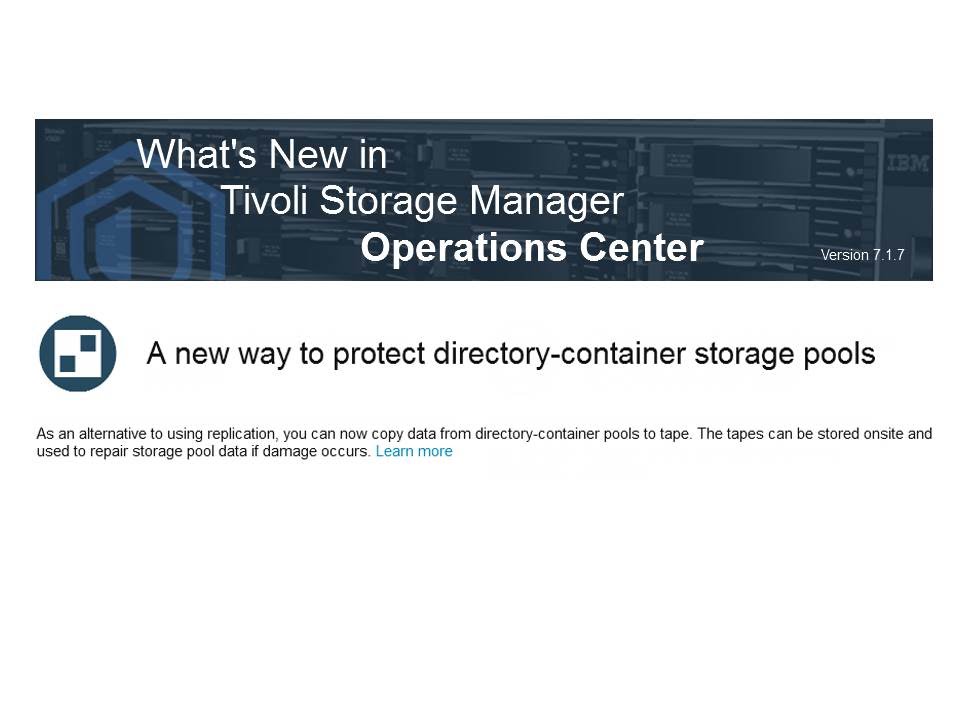 IBM Spectrum Protect 7.1.7 - Directory Container Tape Copy Pools - Demo
