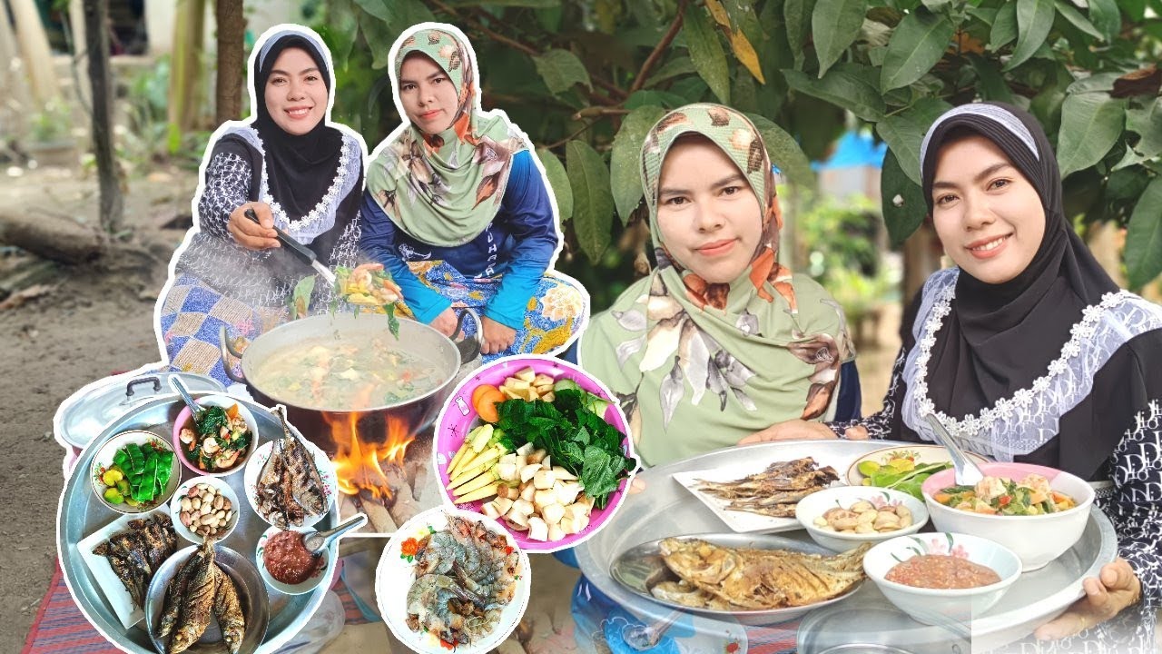 Masakan kampung sayur manis masuk udang(sedap kak yo Oooo)แกงเลียงกุ้งจ้าาา