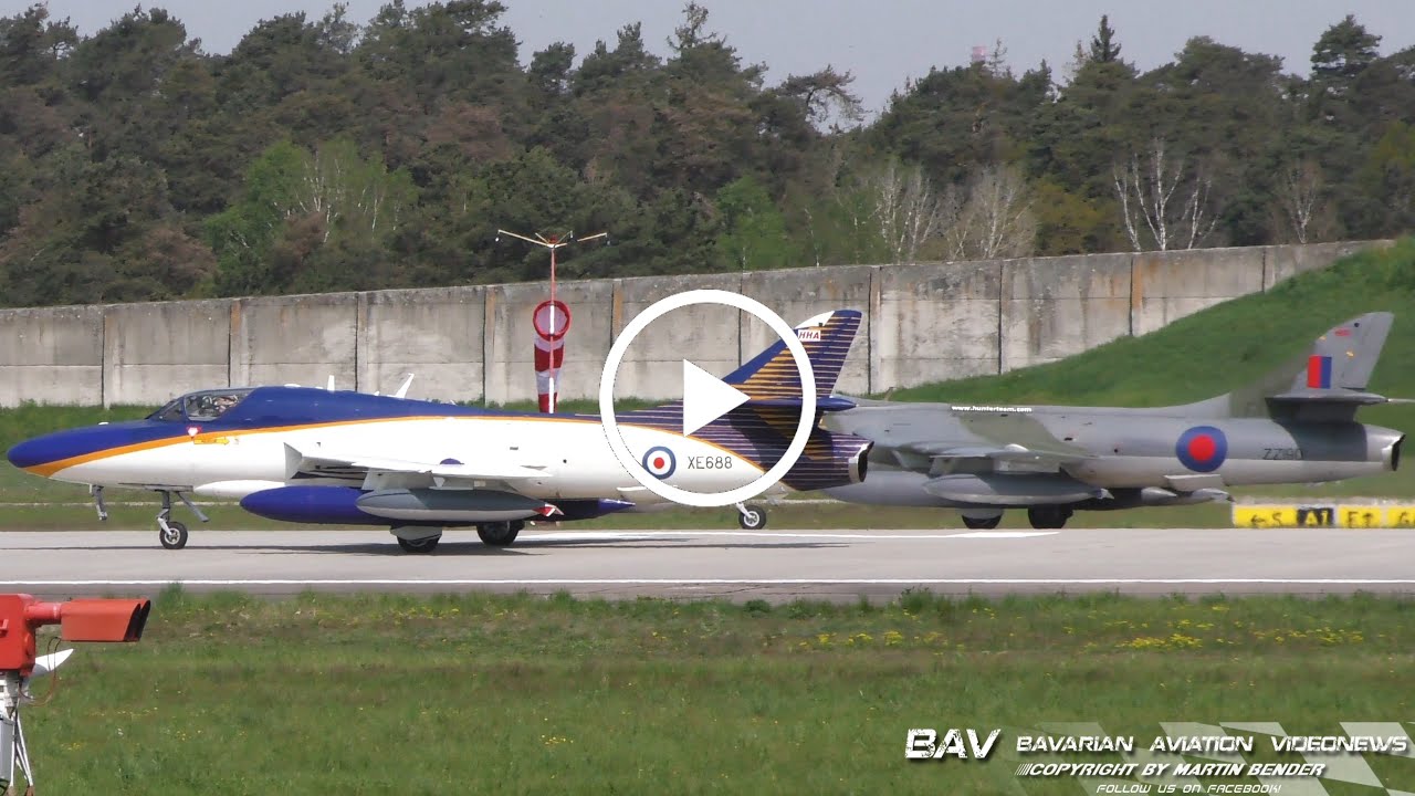 Hawker Hunter T.Mk.72/F.Mk.58 - Hawker Hunter Aviation XE688 & ZZ190 - takeoff at Manching Air Base