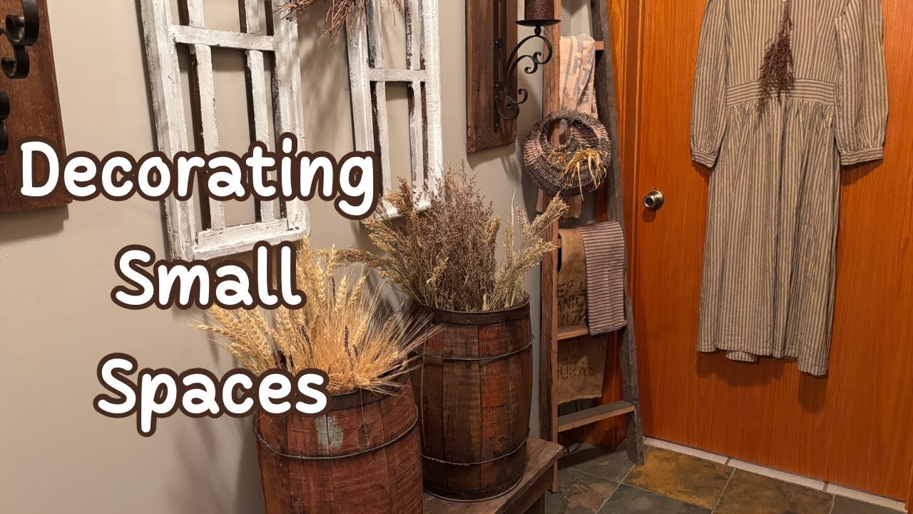Primitive antiques~decorating a small space