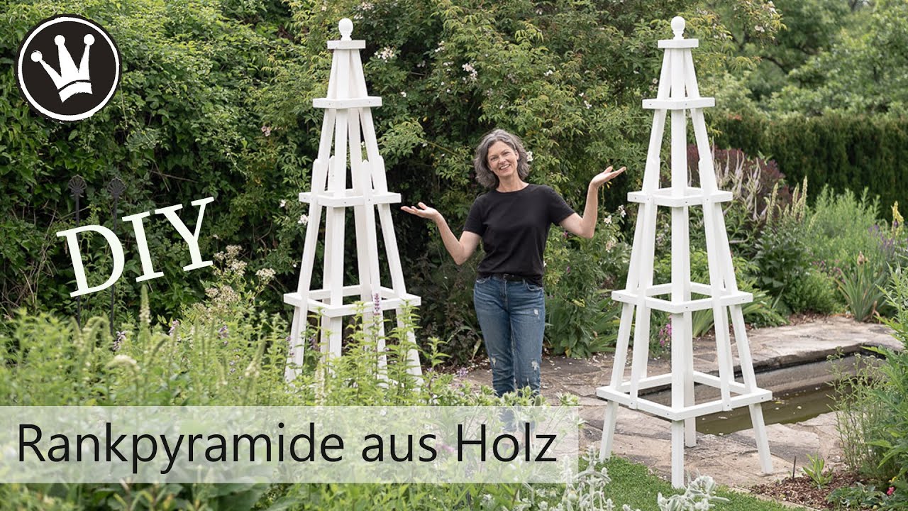 DIY: RANKGERÜST aus Holz selber bauen | RANKPYRAMIDE für Kletterrosen | Gartendeko |